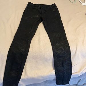 Lace illusion black pants